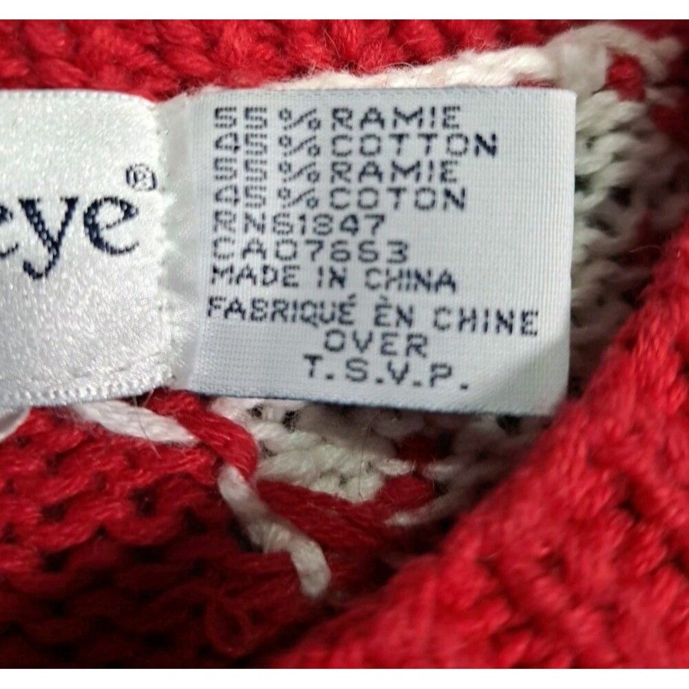 VTG 90's Eagles Eye Hand-Knit Christmas Cardigan Sweater Med Santa Ugly Party - Picture 4 of 13
